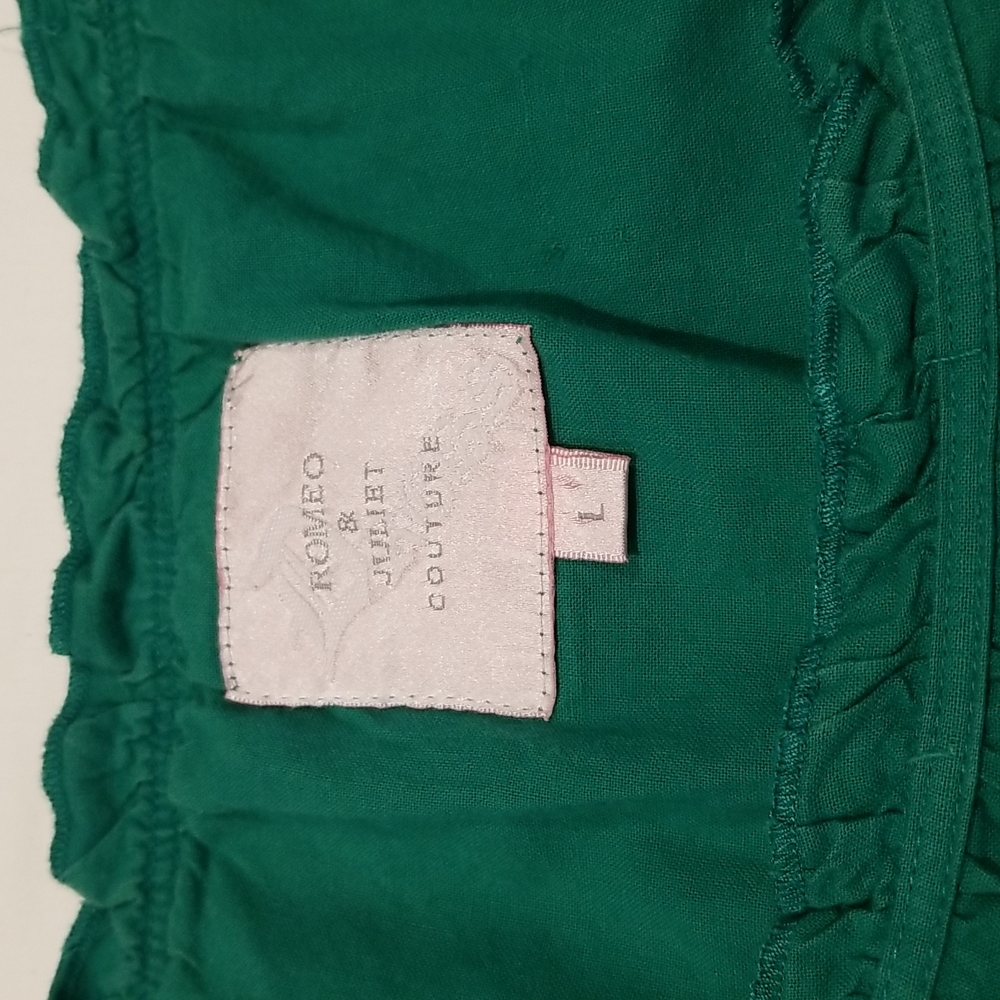 Romeo & Juliet Couture green embroidered, romantic mini dress. Size L All cotton - Picture 5 of 6
